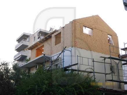 ξύλινη κατοικία, προσθήκη, καθ, ύψος, προκατασκευασμένη, στέγη, οικοδομή